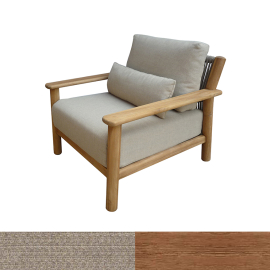 Capri, Outdoor Lounge Chair, Honey Teak-Melange Ivory