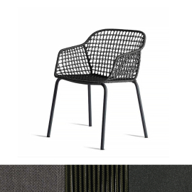 Donna, Outdoor Dining Armchair, Graphite-Green-Grey