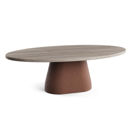 Kano, Outdoor Dining Table, Silver Age Teak-Brique