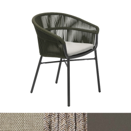 Udine, Outdoor Dining Chair, Taupe-Honey-Beige