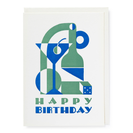 Art Deco Still Life Birthday, Wish Card