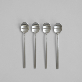 Kogei, Long Spoon Set, Brushed Steel, 4 Pcs