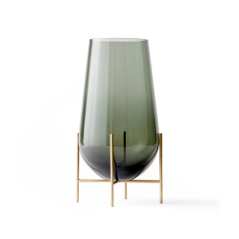 Echasse, Vase, Medium, Brass/Smoked Green