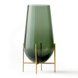 Echasse, Vase, Large, Brass/Smoked Green