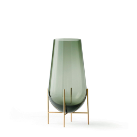 Echasse, Vase, Small, Brass/Smoked Green