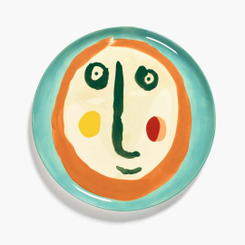 Feast, Serving Plate with Face, No 2, Turquoise