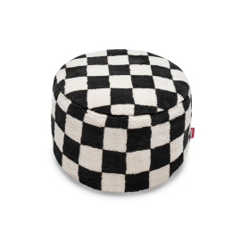 Point Teddy Chess, Pouf, Black-Creme