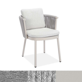 Vatican, Outdoor Dining Chair, Olive Grey-White-Grey