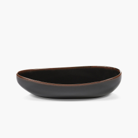 Out of Lines, Serving Bowl, Oval, Dark Brown