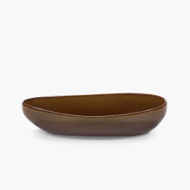 Out of Lines, Serving Bowl, Oval, Ocher