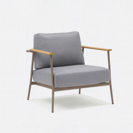 Nisa, Outdoor Lounge Chair, Taupe-Grey