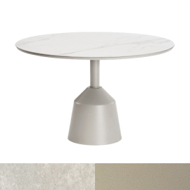 Balance, Outdoor Dining Table, Sand-White Travertino Romano, DIA120