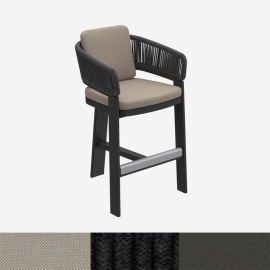 Cayenne, Outdoor Counter Stool, Black-Carbon-Beige