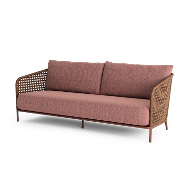 Liana, Outdoor 3-Seater Sofa, Brique-Brown 