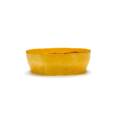 Feast, Salad Bowl, Yellow-Red Stripes