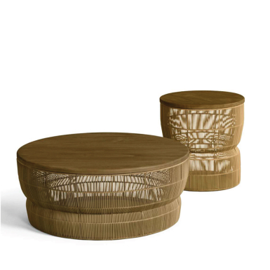 Debbie, Outdoor Side Table, Honey Teak-Natural, DIA50 cm