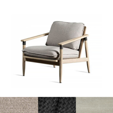 Corda, Outdoor Lounge Chair, Aged Teak-Graphite-Almond