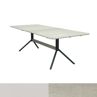 Arioso, Outdoor Dining Table, Aged Teak-Linen, 240 cm