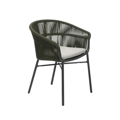 Udine, Outdoor Dining Chair, Black-Green-Beige