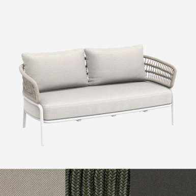 Ibiza, 2-Seater Outdoor Sofa, Black-Green-Beige