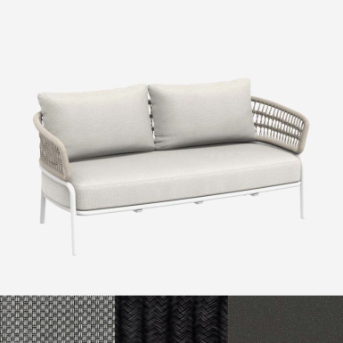Ibiza, 2-Seater Outdoor Sofa, Black-Grey