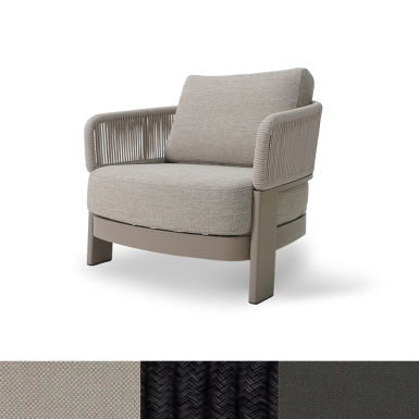 Cayenne, Outdoor Lounge Chair, Black-Beige