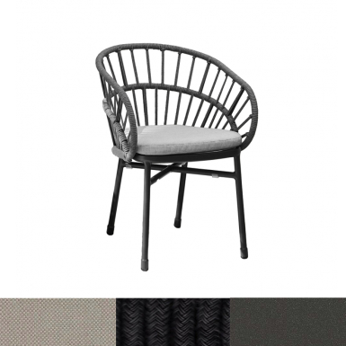 Nest, Outdoor Dining Chair, Black-Beige