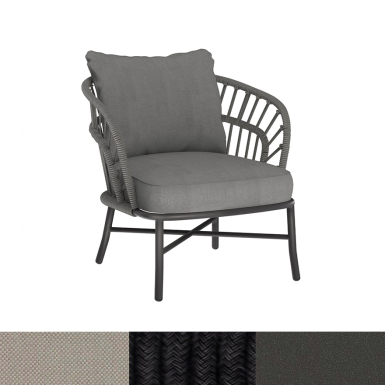 Nest, Outdoor Lounge Chair, Black-Beige