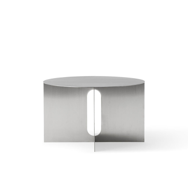 Androgyne, Side Table, Brushed Steel, DIA63 cm