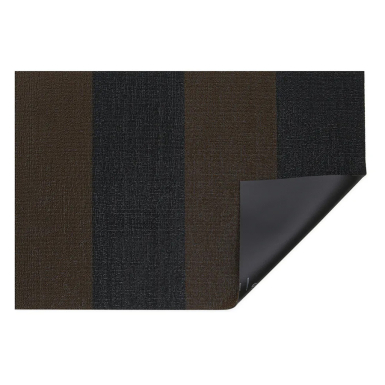 Duo Stripe Shag Doormat, Mocha, 46 x 71 cm