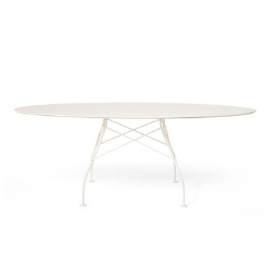 Glossy XXL, Outdoor Dining Table, Oval, White