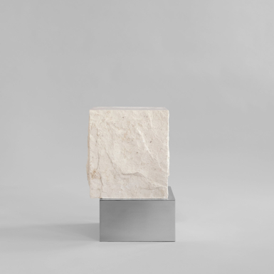 Temple, Coffee Table, Tall, Chrome-Limestone