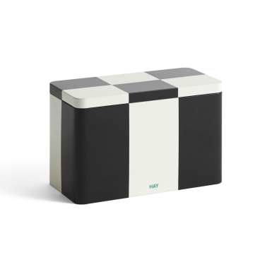 Tin, Container, Medium, Black-Off White