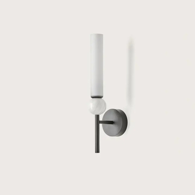 Delie, Wall Lamp, Black Matt-White Marble