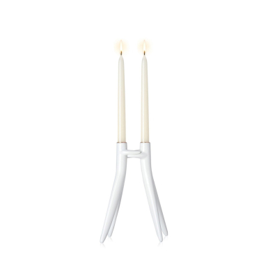 Abbracciaio, Candle Holder, White