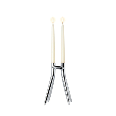 Abbracciaio, Candle Holder, Chrome