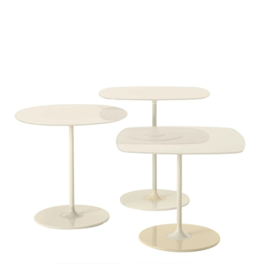 Thierry, Coffee Tables, Set of 3, Warm Beige-White