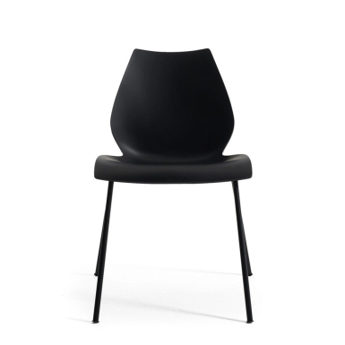 Maui, Chair, Black Painted Steel-Charcoal