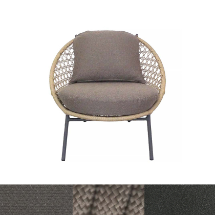 Naomi, Outdoor Lounge Chair, Graphite-Taupe-Grey
