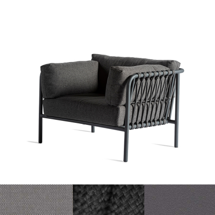Scott, Outdoor Lounge Armchair, Coal-Graphite-Ash