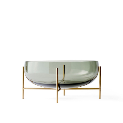 Echasse, Bowl, Large, Brass/Smoked Green