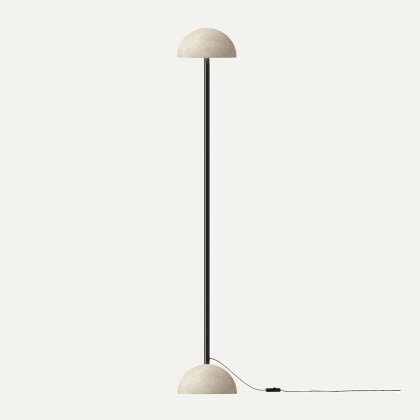 Big Dussa, Floor Lamp, Matt Black/Travertine Marble