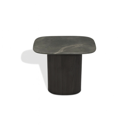 Veneto, Side Table, Black Oak-Hermes Grey Marble