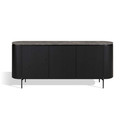 Yunumi, Sideboard, Black Oak-Hermes Grey Marble
