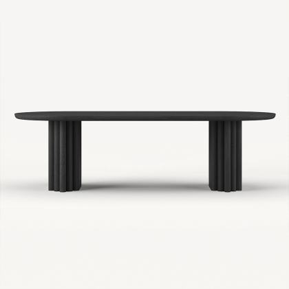 Friesan, Oval Dining Table, Black Oak
