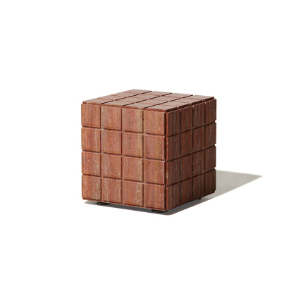 Mesa, Side Table, Red Travertine