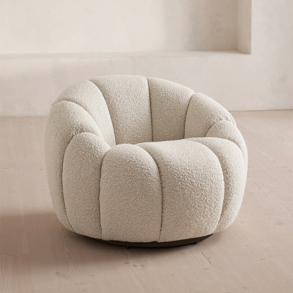 Daisy, Swivel Lounge Chair, Off-White