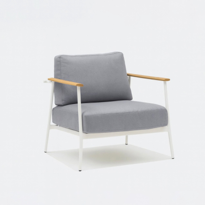 Nisa, Outdoor Lounge Chair, White-Grey