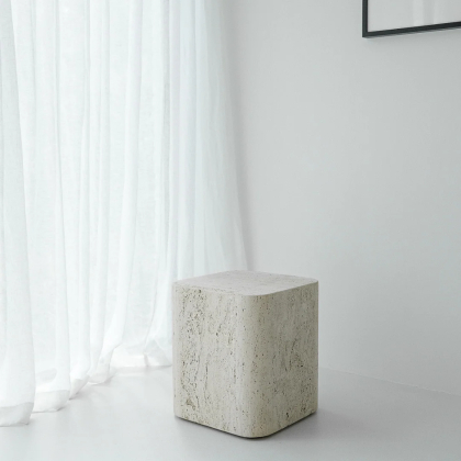 Couhe, Side Table, White Sandstone