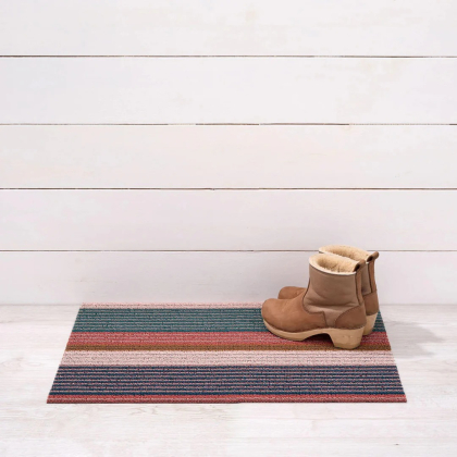Pleat Stripe Doormat, Raspberry, 46 x 71 cm